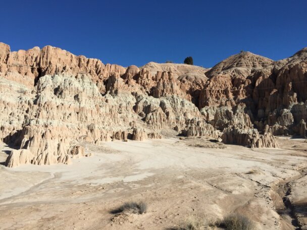 Eroded bentonite clay formations at Cathedral Gorge State Park