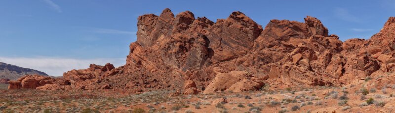 Red Aztec sandstone formations at Valley of Fire State Park